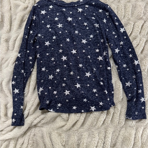 GAP Kids Navy Star Print Long Sleeve Tie-Front Top | Size M (8) - Picture 4 of 4